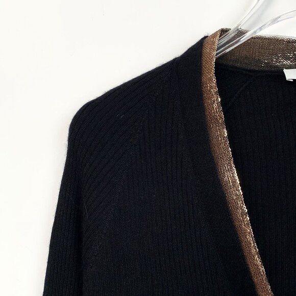 Dior Black Cashmere & Silk Cardigan With Bronze Trim - Picture 3 of 7
